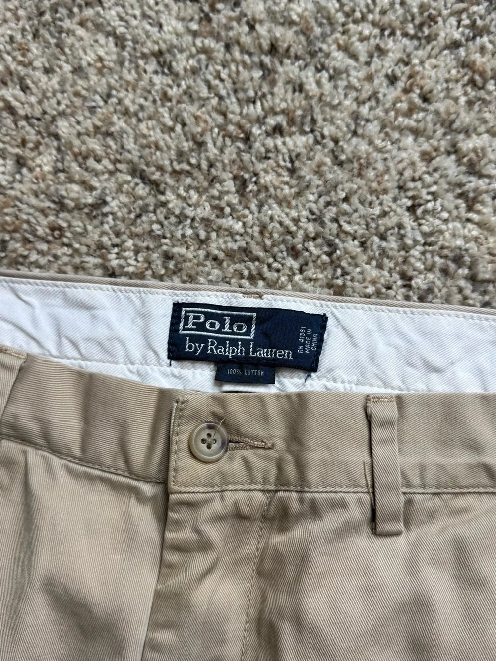 Polo Ralph Lauren Khaki Chino Pants Men’s 32x28 Classic Straight 100% Cotton